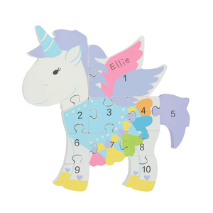 Personalised Children's Unicorn Number Puzzle