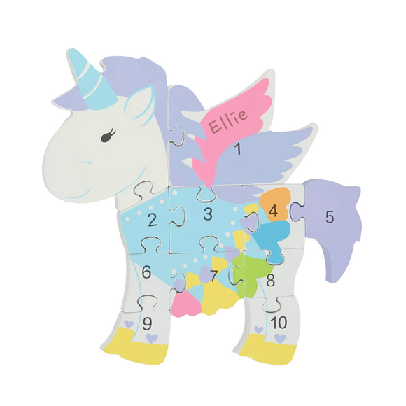 Personalised Children's Unicorn Number Puzzle
