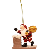 Personalised Santa and Chimney Hanging Christmas Decoration Ornament Bauble with engraved name