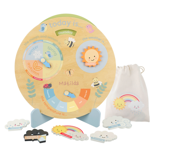 Personalised Spring Garden Children's  Weather Clock