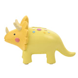 Triceratops Bright Yellow Resin Dinosaur Money Box Bank