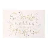 Personalised Love Story Wildflower Wedding Keepsake Box | Wooden Memory Storage Box with Floral Design & Heart Charm | Romantic Gift for Bride, Couple or Newlyweds