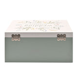 Personalised Love Story Wildflower Wedding Keepsake Box | Wooden Memory Storage Box with Floral Design & Heart Charm | Romantic Gift for Bride, Couple or Newlyweds