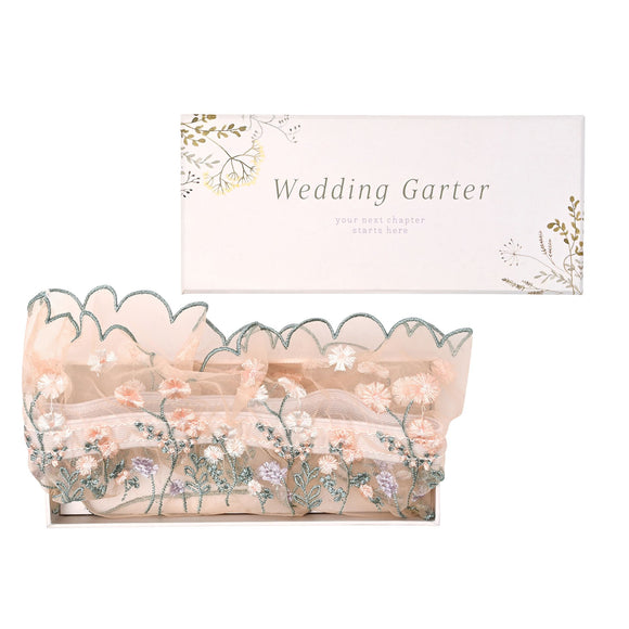 Wildflower Floral Wedding Garter For Brides
