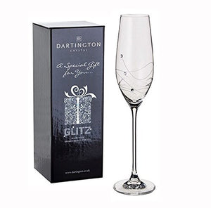 Personalised Dartington Glitz Champagne Glass with Crystals - Add Your Own Message