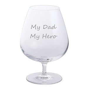 Father's Day Dartington Brandy Glass (My Dad My Hero)
