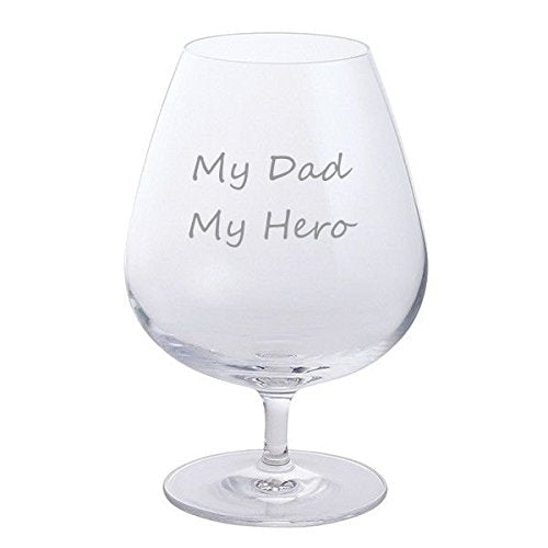 Father's Day Dartington Brandy Glass (My Dad My Hero)