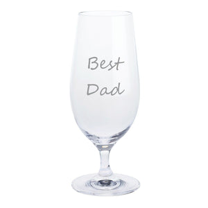 Father's Day Stemmed Pilsner Lager Glass (Best Dad)