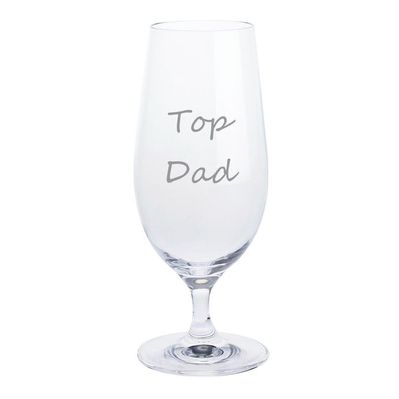 Father's Day Stemmed Pilsner Lager Glass (Top Dad)