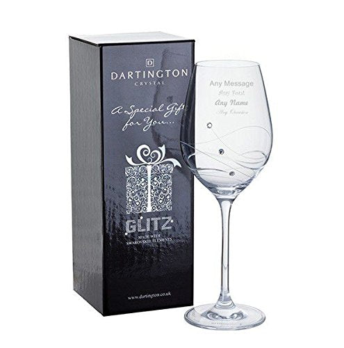 Personalised Dartington Any Occasion Glitz Wine Glass with Crystals - Add Your Own Message