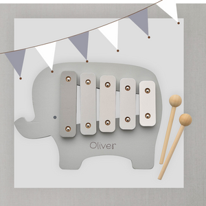 Personalised Children's Wooden Toy Xylophone - ELEPHANT