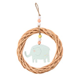 Personalised Petit Cheri Elephant In Wicker Circle Plaque