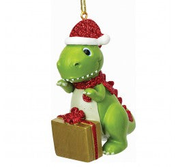 Personalised Cute Dinosaur Decoration Ornament Bauble with name