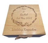 Personalised Wooden Wedding Keepsake Box with Crystal Detail - Wedding Memory Box - Keepsake Box - Memory Box - Mr & Mrs - Personalised Wedding Gift