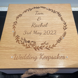 Personalised Wooden Wedding Keepsake Box with Crystal Detail - Wedding Memory Box - Keepsake Box - Memory Box - Mr & Mrs - Personalised Wedding Gift