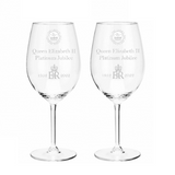 Engraved Queen Elizabeth II Platinum Jubilee Wine Glasses - Set of 2 Jubilee Glasses