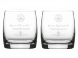 Engraved Queen Elizabeth II Platinum Jubilee Whiskey Glasses