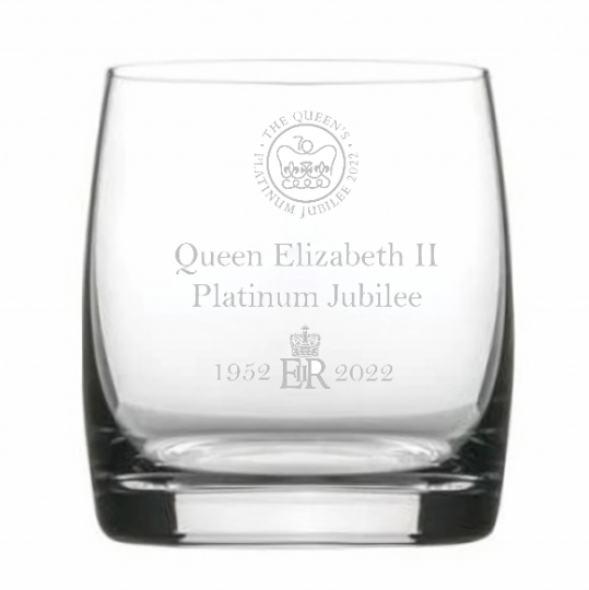 Engraved Queen Elizabeth II Platinum Jubilee Whiskey Glasses