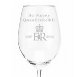 Queen Elizabeth II Memorial Wine Glass