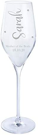 Dartington Personalised Crystal Wedding Mother of the Bride Prosecco Glass With Name and Date and Crystal Detailing